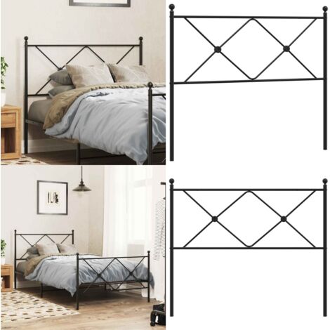 Testiera di Ricambio in Metallo Nero 100 cm - Testiera di letto nera - Testiera di letto 100 cm