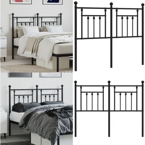 Testiera di Ricambio in Metallo Nero 120 cm - Testiera di letto nera - Testiera di letto in acciaio