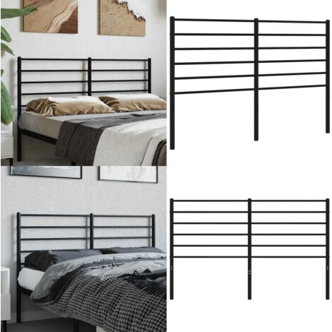 Testiera di Ricambio in Metallo Nero 120 cm - Testiera in acciaio - Testiera per letto