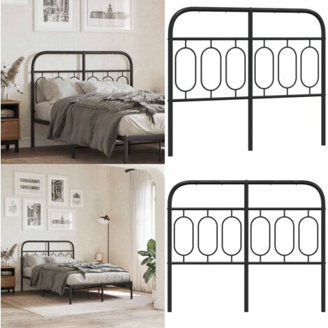 Testiera di Ricambio in Metallo Nero 120 cm - Testiera letto nero - Testiera letto 120 cm