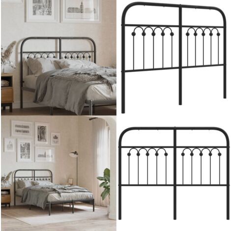 Testiera di Ricambio in Metallo Nero 120 cm - Testiera letto nero - Testiera letto 120 cm