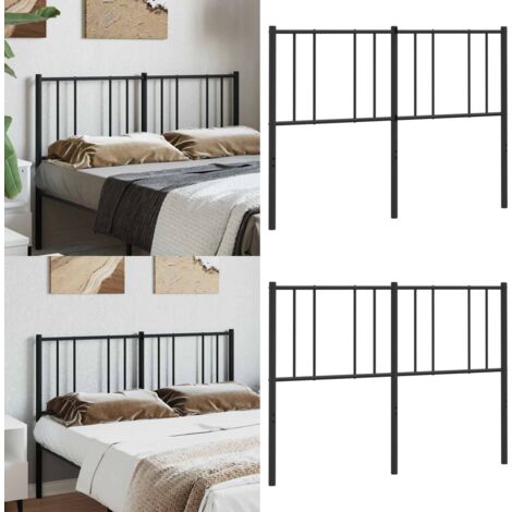 Testiera di Ricambio in Metallo Nero 140 cm - Testiera di letto nera - Testiera di letto in acciaio