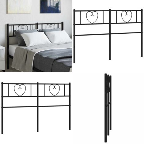 Testiera di Ricambio in Metallo Nero 150 cm - Testiera di letto nera - Testiera di letto 150 cm