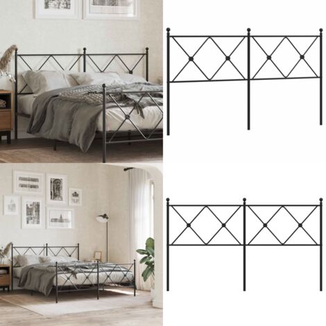 Testiera di Ricambio in Metallo Nero 160 cm - Testiera di letto nera - Testiera di letto 160 cm