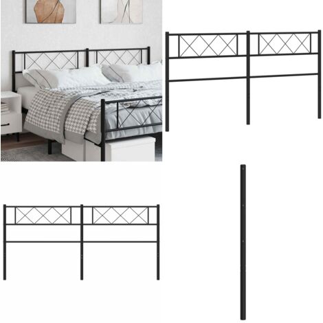 Testiera di Ricambio in Metallo Nero 160 cm - Testiera in acciaio - Testiera per letto