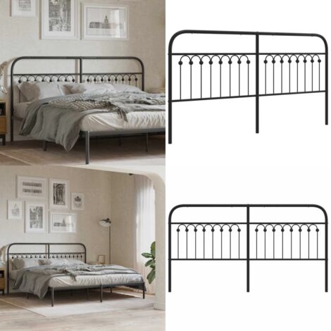 Testiera di Ricambio in Metallo Nero 180 cm - Testiera letto nero - Testiera letto 180 cm