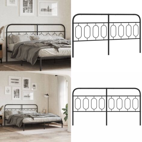 Testiera di Ricambio in Metallo Nero 183 cm - Testiera di letto - Testiera di letto nera