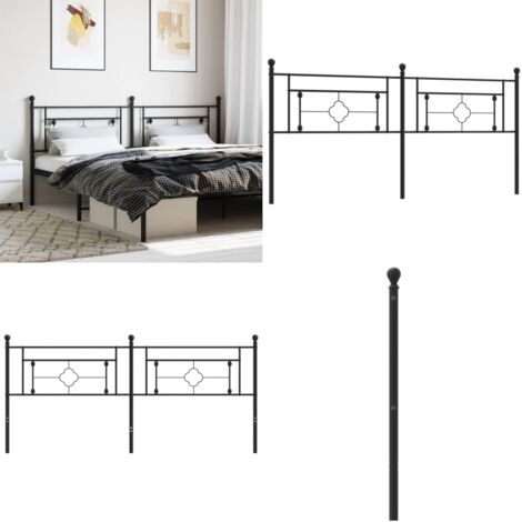 Testiera di Ricambio in Metallo Nero 200 cm - Testiera di letto nera - Testiera di letto 200 cm