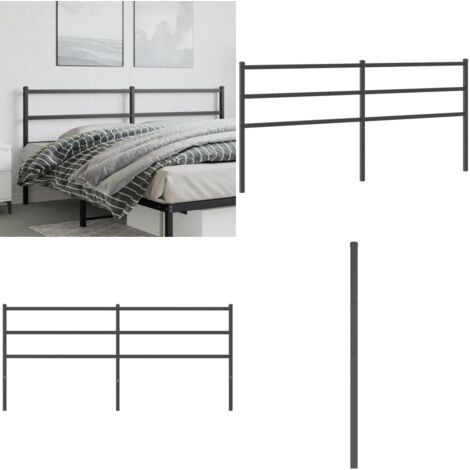 Testiera di Ricambio in Metallo Nero 200 cm - Testiera di letto nera - Testiera di letto 200 cm