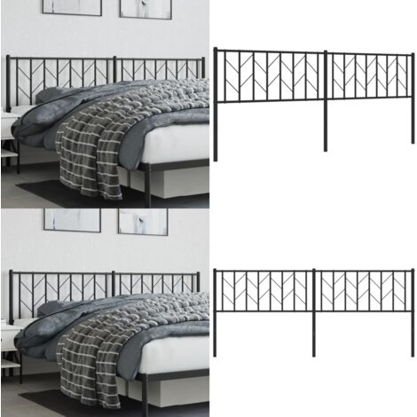 Testiera di Ricambio in Metallo Nero 200 cm - Testiera di letto nera - Testiera di letto 200 cm