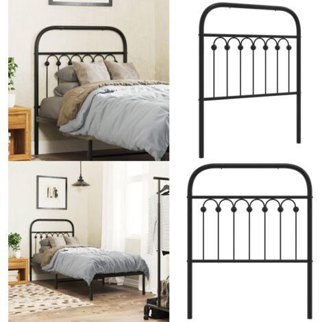 Testiera di Ricambio in Metallo Nero 80 cm - Testiera per letto - Testiera per camera da letto
