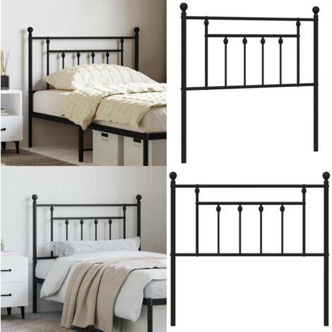 Testiera di Ricambio in Metallo Nero 90 cm - Testiera di letto nera - Testiera di letto 90 cm