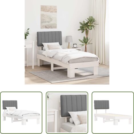 Testiera imbottita -  Letto con Testiera Rivestita Grigio chiaro 80 x 200 cm