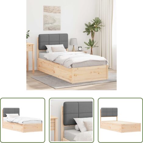 Testiera imbottita -  Letto con Testiera Rivestita Grigio chiaro 80 x 200 cm