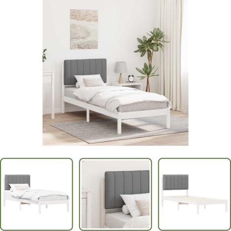 Testiera imbottita -  Letto con Testiera Rivestita Grigio chiaro 80 x 200 cm