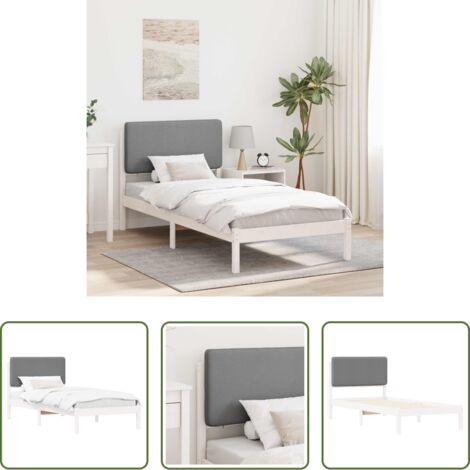 Testiera imbottita -  Letto con Testiera Rivestita Grigio chiaro 80 x 200 cm