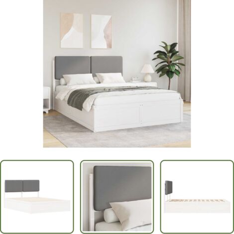 Testiera imbottita -  Letto con Testiera Rivestita Grigio scuro 80 x 200 cm