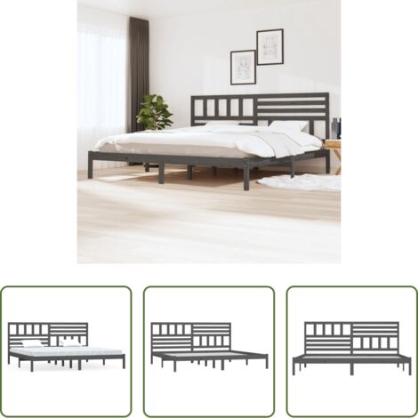 Testiera in legno -  Giroletto Grigio in Legno Massello di Pino 200x200 cm