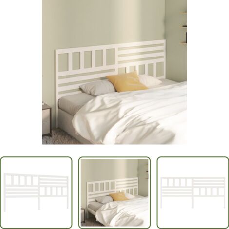 Testiera in legno massello -  Testiera per Letto Bianca 206x4x100cm in Legno Massello di Pino