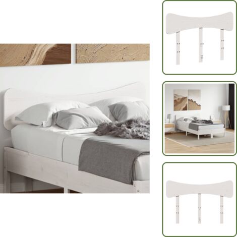 Testiera in legno massello - vidaXL Testiera Bianca 120 cm in Legno Massello di Pino - Testiera per camera da letto