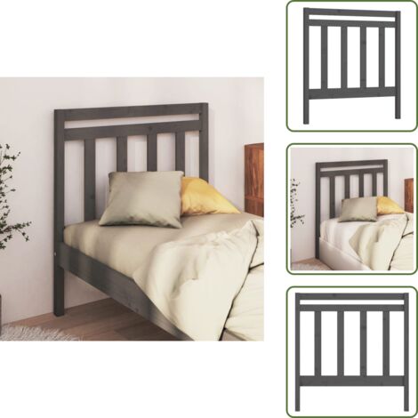 Testiera in legno massello - vidaXL Testiera per Letto Grigia 81x4x100 cm in Legno Massello di Pino -