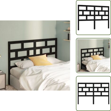 Testiera in legno massello - vidaXL Testiera per Letto Nera 141x4x100 cm in Legno Massello di Pino - Testiera per camera da letto