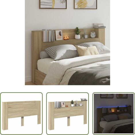 Testiera in legno multistrato -  Testiera Rovere Sonoma 180 x 16,5 x 103,5 cm Legno multistrato