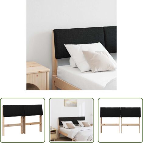 Testiera in legno -  Testiera imbottita Nero 120 cm Pino massello