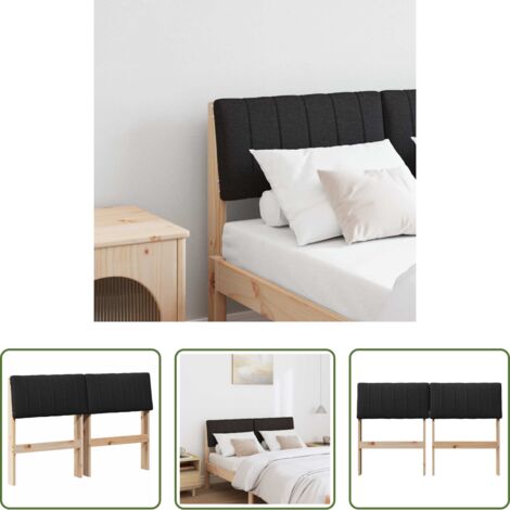 Testiera in legno -  Testiera imbottita Nero 120 cm Pino massello