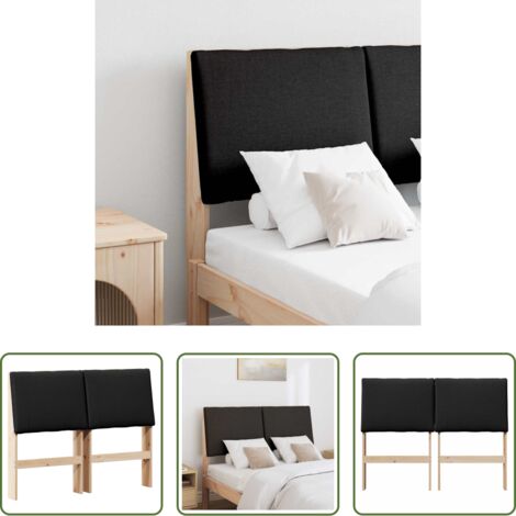 Testiera in legno -  Testiera imbottita Nero 120 cm Pino massello