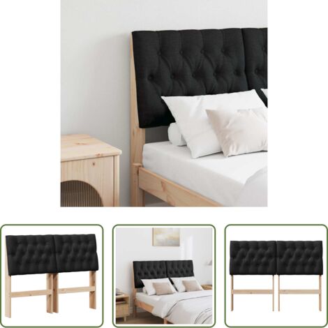 Testiera in legno -  Testiera imbottita Nero 120 cm Pino massello