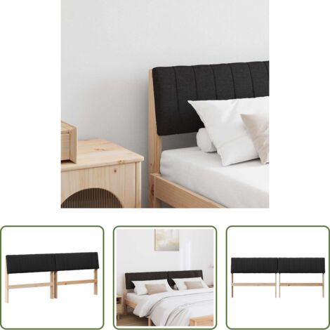 Testiera in legno -  Testiera imbottita Nero 180 cm Pino massello