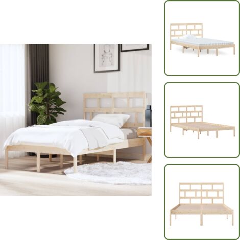 Testiera in legno - vidaXL Giroletto in Legno Massello di Pino 120x200 cm - Letto con doghe