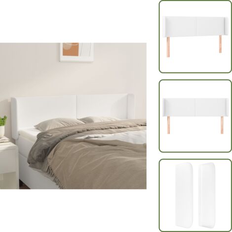 Testiera in legno - vidaXL Testiera ad Orecchio Bianca 147x16x78/88 cm in Similpelle -