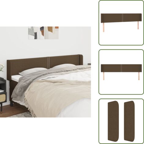Testiera in legno - vidaXL Testiera ad Orecchio Marrone Scuro 183x16x78/88 cm in Tessuto -