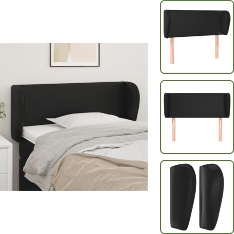 Testiera in legno - vidaXL Testiera ad Orecchio Nera 93x23x78/88 cm in Similpelle -