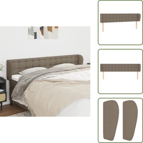 Testiera in legno - vidaXL Testiera ad Orecchio Tortora 183x23x78/88 cm in Tessuto -