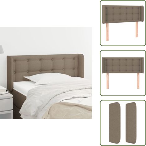 Testiera in legno - vidaXL Testiera ad Orecchio Tortora 93x16x78/88 cm in Tessuto -