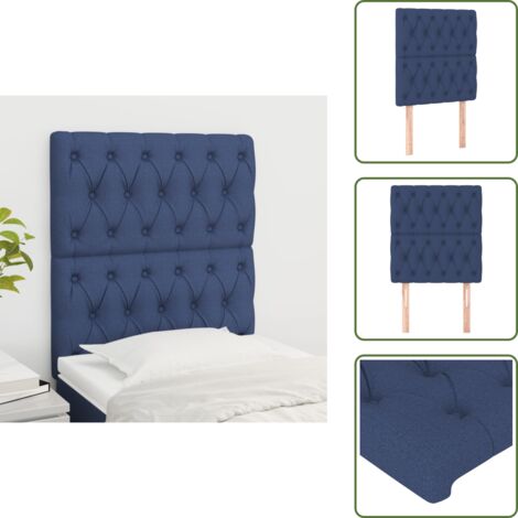 Testiera in legno - vidaXL Testiera Blu 80x7x118/128 cm Tessuto -