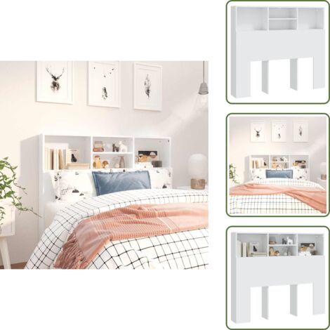 Testiera in legno - vidaXL Testiera con Contenitore Bianco 120x19x103,5 cm -