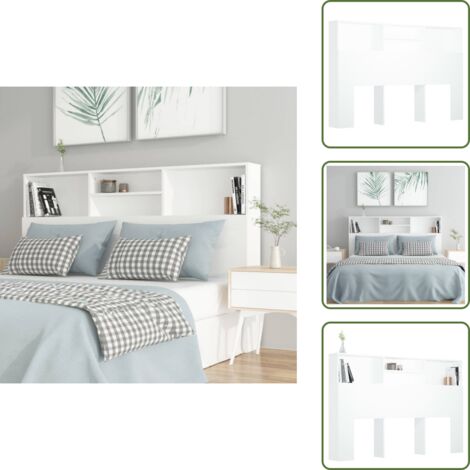 Testiera in legno - vidaXL Testiera con Contenitore Bianco 160x19x103,5 cm -