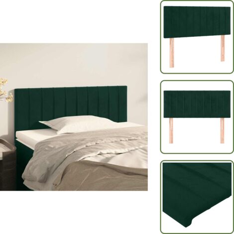 Testiera in legno - vidaXL Testiera Verde scuro 90x5x78/88 cm in Velluto -