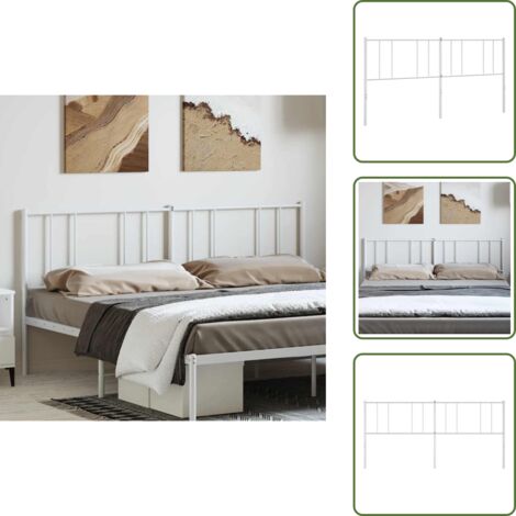 Testiera in metallo bianco - vidaXL Testiera di Ricambio in Metallo Bianco 180 cm - Testiera per camera da letto
