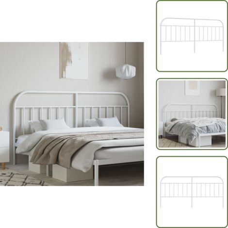 Testiera in metallo bianco - vidaXL Testiera di Ricambio in Metallo Bianco 200 cm - Testiera per letto con gambe