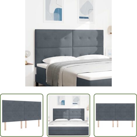 Testiera in pelle sintetica -  Testiera Grigio scuro 180 cm Velluto