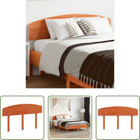 Testiera in pino -  Testiera Marrone Cera 120 cm in Legno Massello di Pino