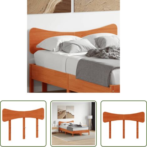 Testiera in pino -  Testiera Marrone Cera 120 cm in Legno Massello di Pino