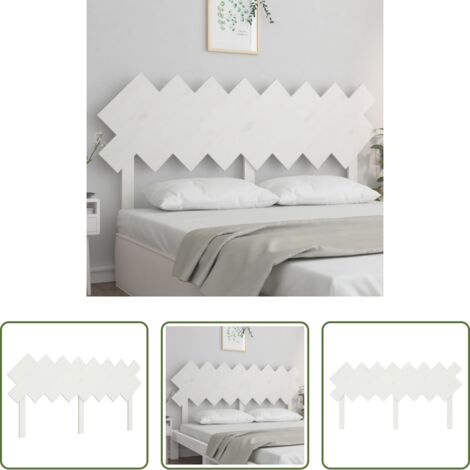 Testiera in pino -  Testiera per Letto Bianca 159,5x3x80,5cm Legno Massello di Pino