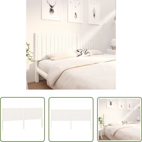 Testiera in pino -  Testiera per Letto Bianca 205,5x4x100 cm Legno Massello di Pino