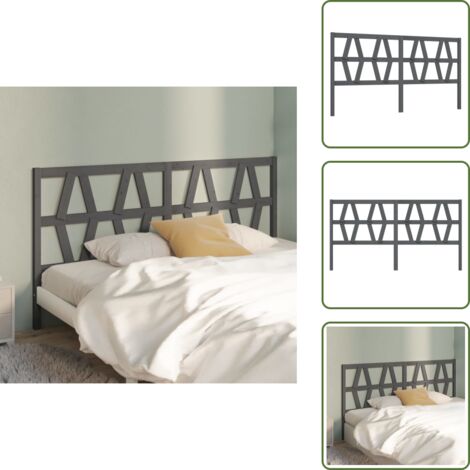 Testiera in pino - vidaXL Testiera per Letto Grigia 206x4x100cm in Legno Massello di Pino -